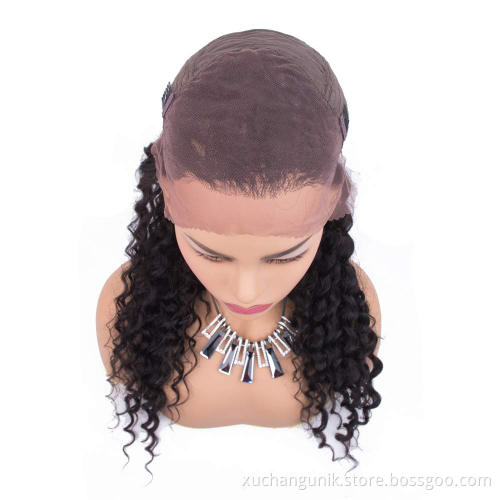 High Quality Human Hair Wigs Virgin Remy Brazilian HD Transparent Frontal Kinky Curly Deep Wave Lace Front Wig For Black Women